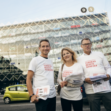 Udenrigsminister Kristian Jensen, Johanne Schmidt-Nielsen fra Enhedslisten og Thomas Bustrup, International direktør i DI. Foto: Ulrik Jantzen, Das Büro.